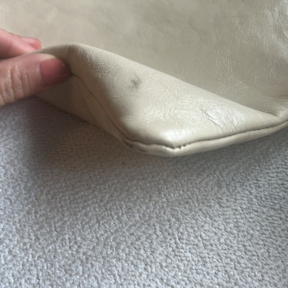 Clare V Sac Bretelle light nude with yellowish tint 12  by 9 - Picture 8 of 11